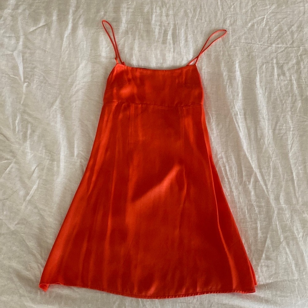 Anthropologie Silk mini dress red/orange size 0